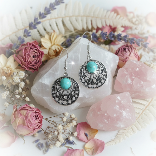Earrings with sparkle and crystals