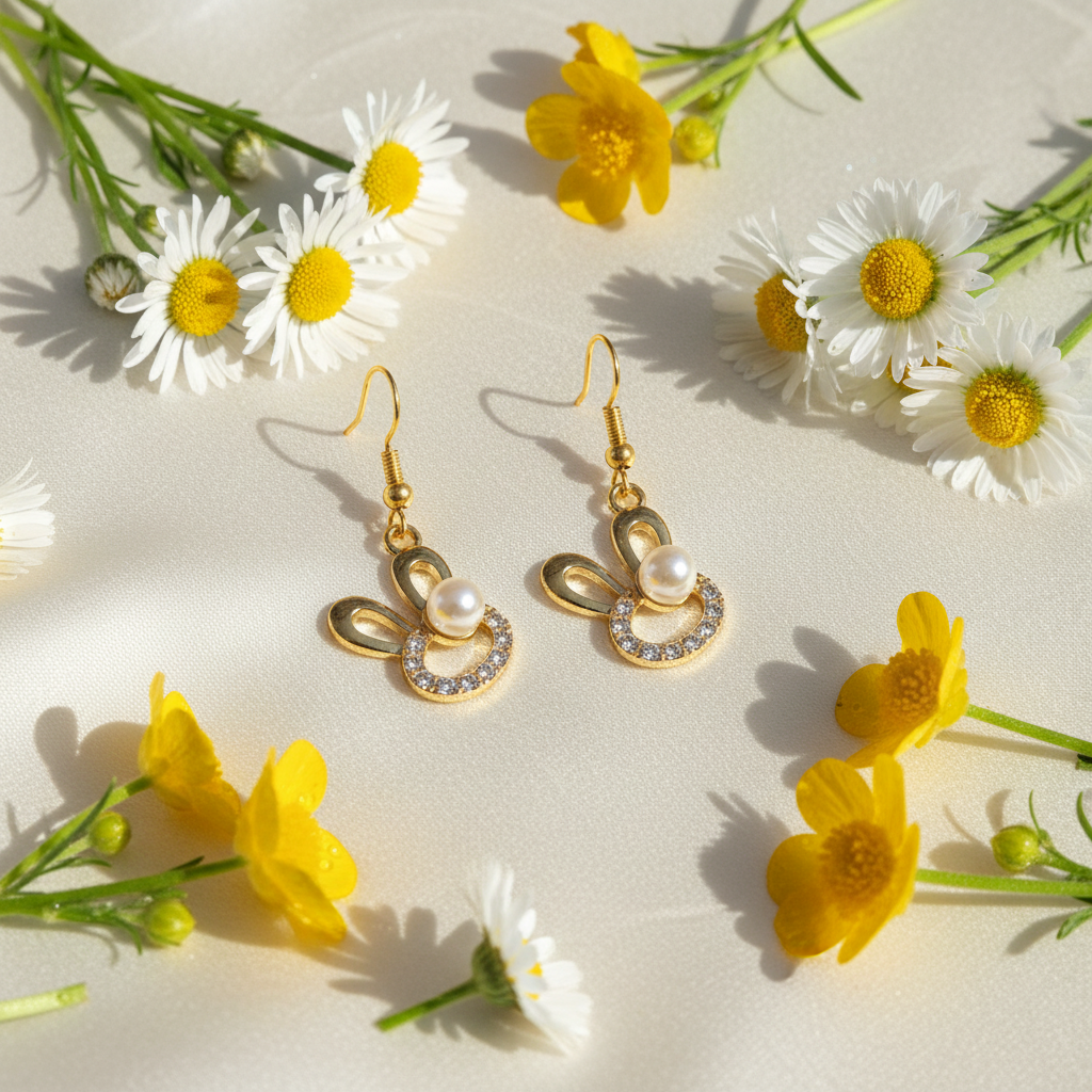 Elfenbein mit Gänseblümchen