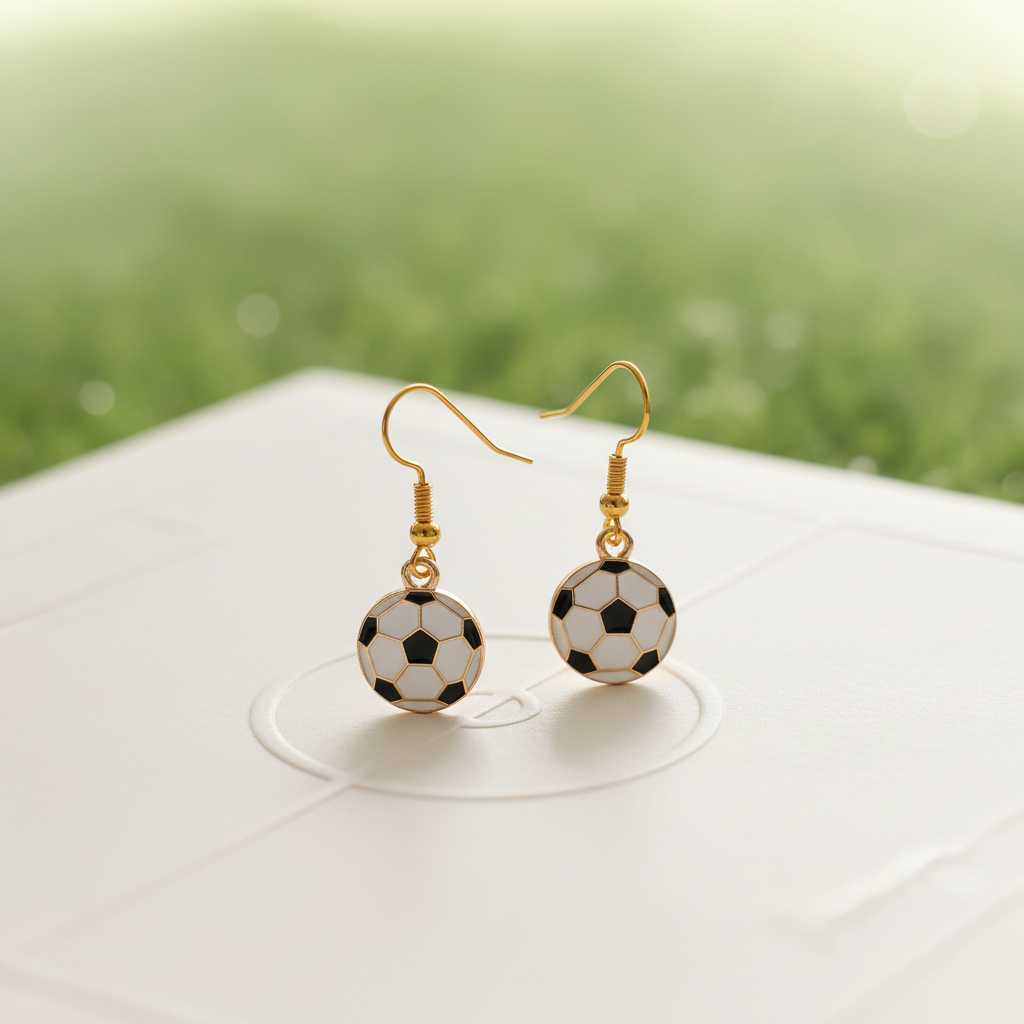 Fußball Ohrhänger – Cream Hintergrund