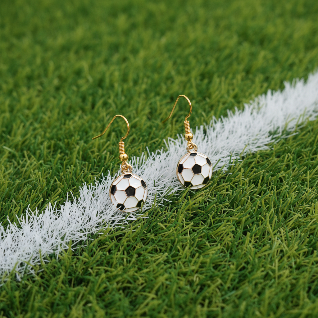 Fußball Ohrhänger – Rasen & Linie