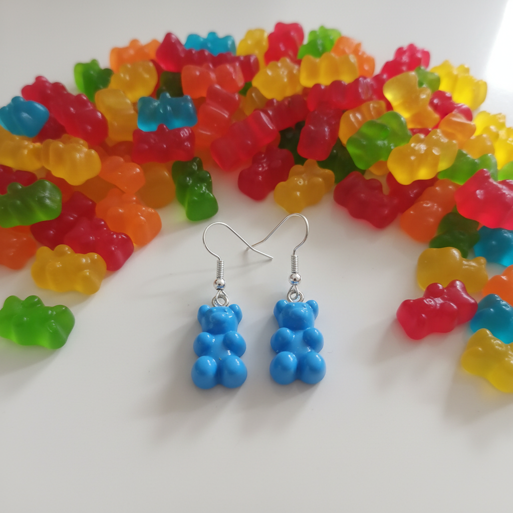 Gummibärchen Ohrhänger – Flatlay