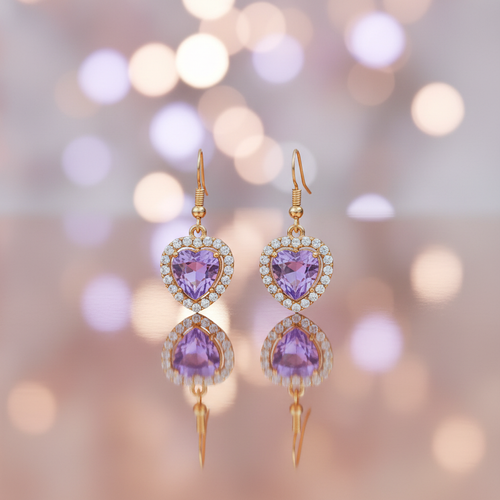 Ohrringe auf Roségold-Spiegel