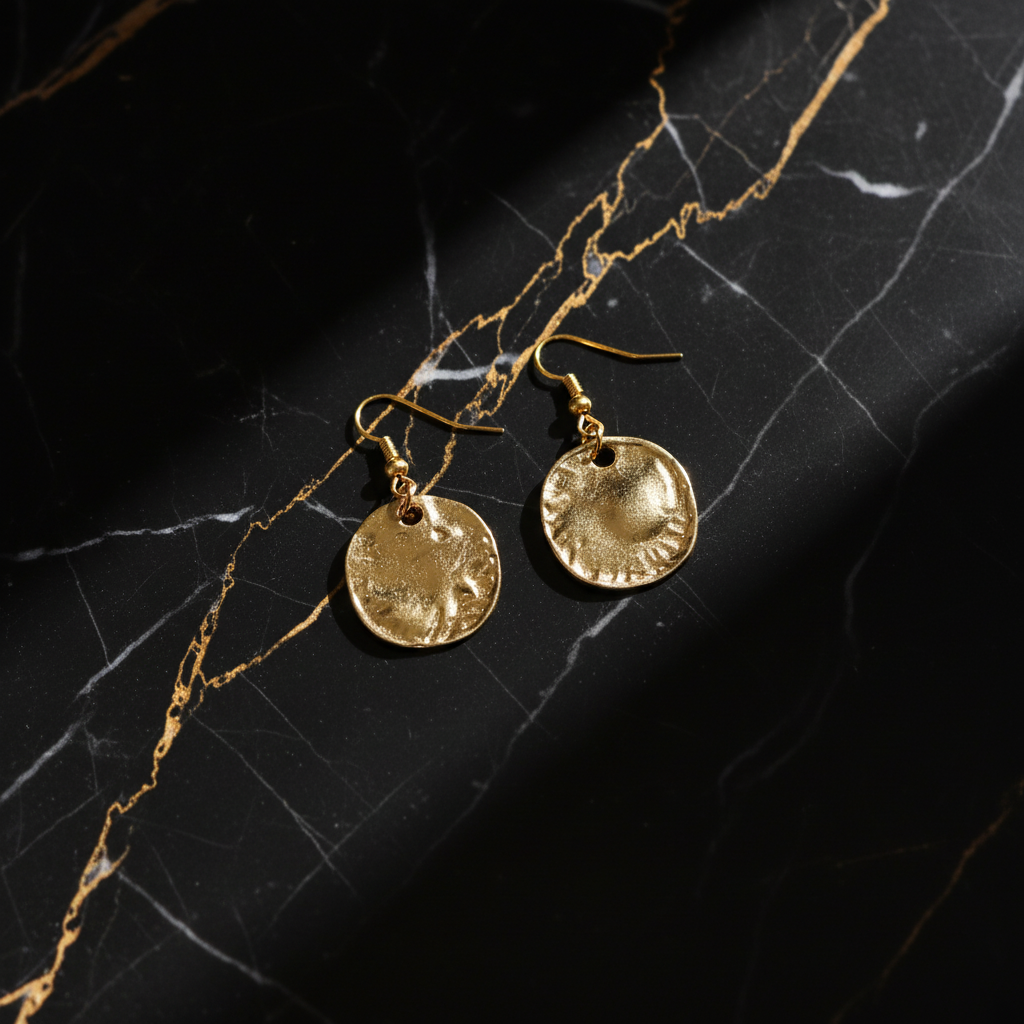 Original Earrings on Black Marble
