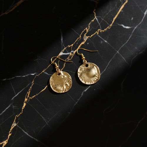 Original Earrings on Black Marble