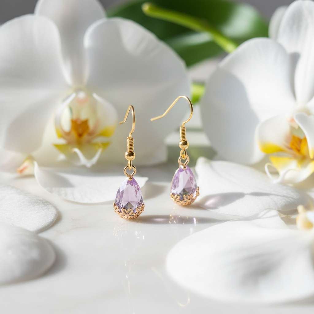 Original Ohrhänger mit Orchideen