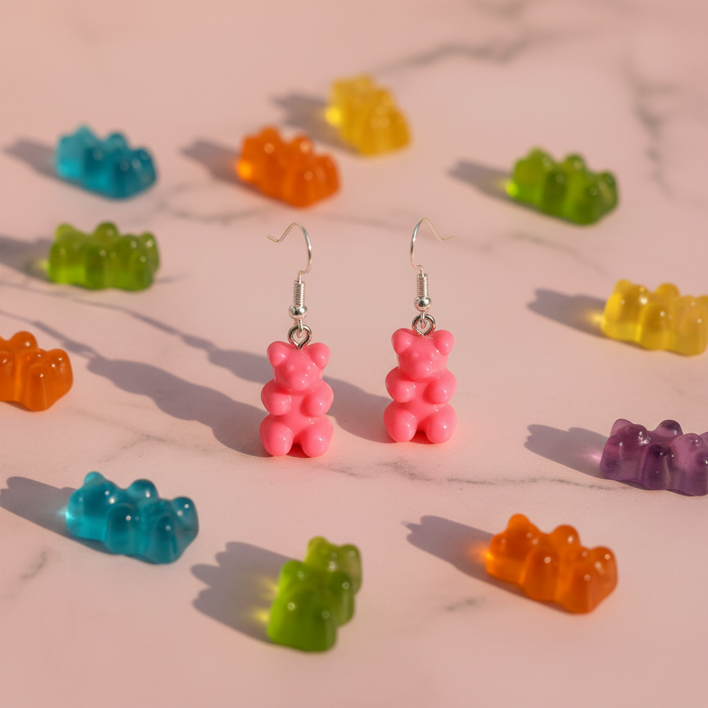 Pink Ohrhänger – Zoomed Marble