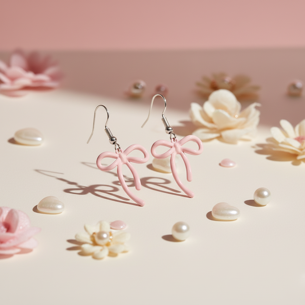 Rosa Schleifen mit süßen Akzenten