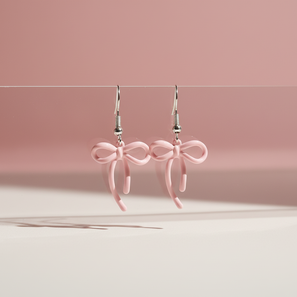 Schleifen Ohrringe in Rosa