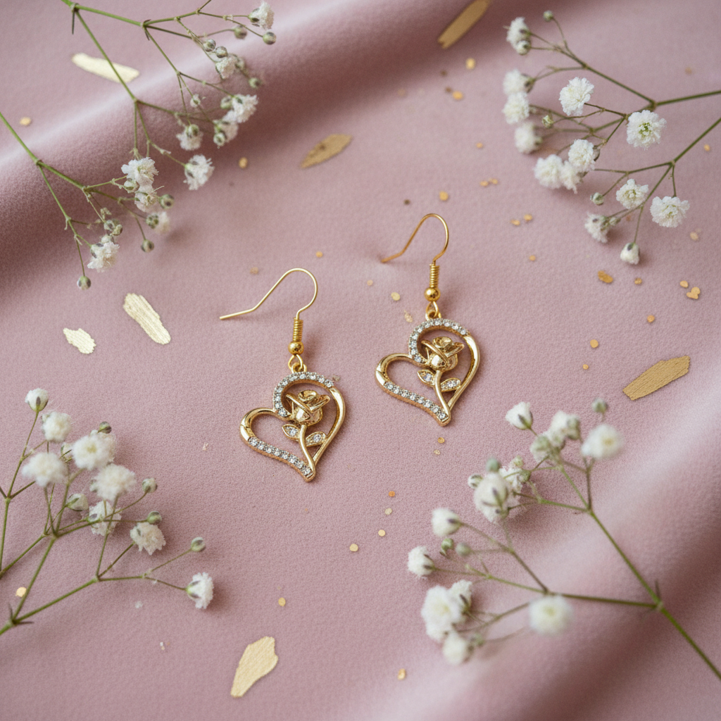 Sophisticated Styling mit Gold-Akzenten und Schleierkraut