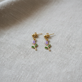 Tulpen-Ohrstecker auf Leinen